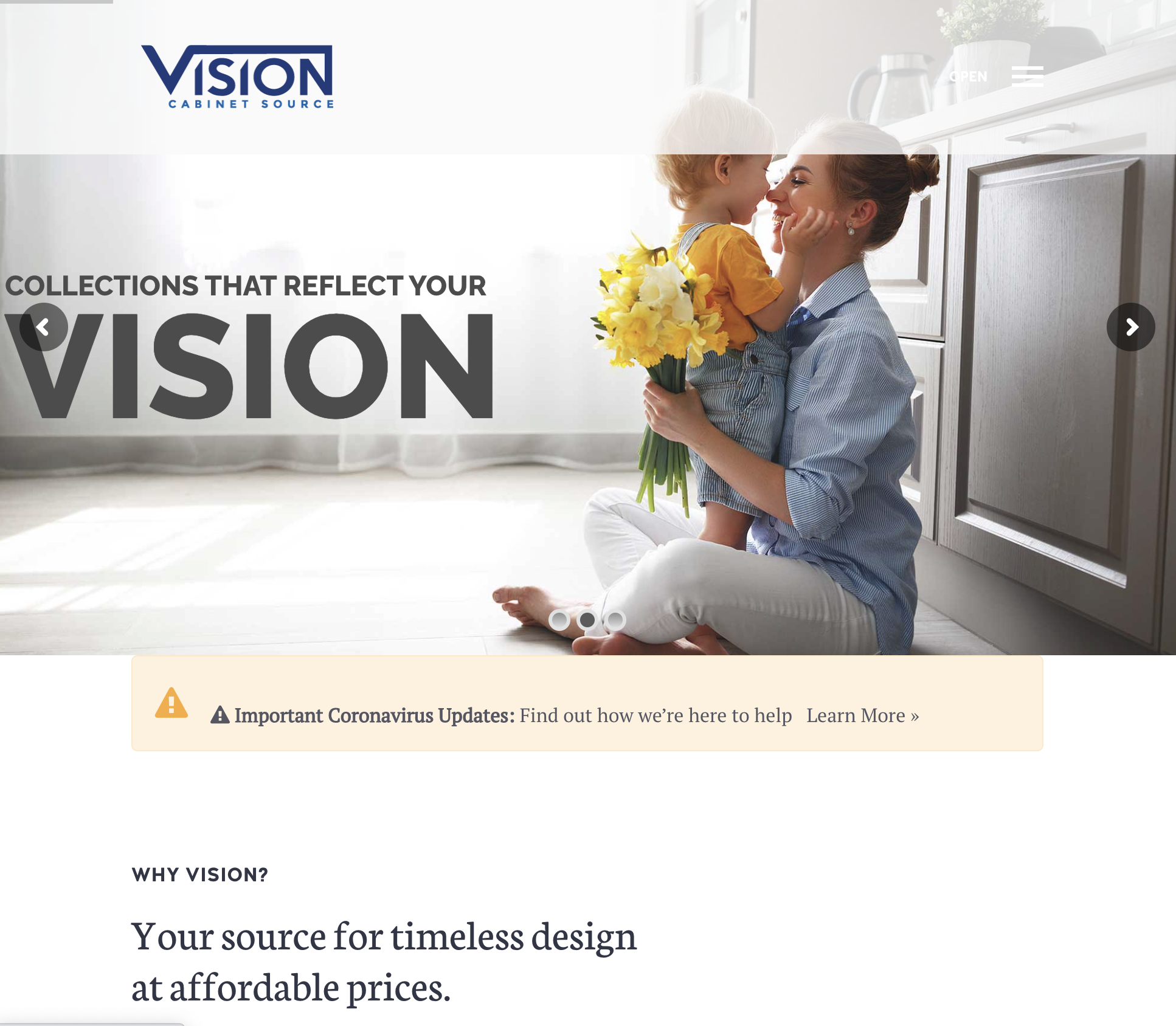 Vision Cabinets Web site